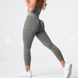 NVGTN Snakeskin Leggings in Khaki Green